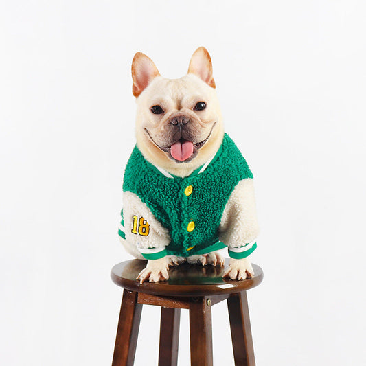 KFX-1387581 Thick Fleece-Lined Dog Clothing for Winter in Green - Sizes L to 4XL