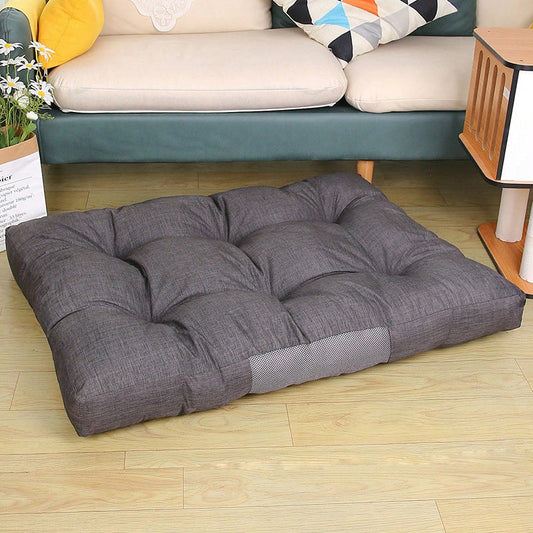 KFX-1394621 Thick and Warm Kennel Bed for Large Dogs - Winter-Ready Pet Nest in Gray, 98x77x12cm