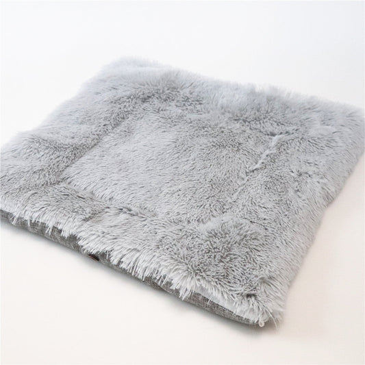 KFX-1414077 Cozy South Korean Velvet Cat Bed with Soft Cushion in White and Grey, 61x51CM