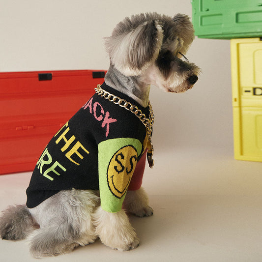 KFX-1417789 Stylish Knitted Dog Sweater for Autumn and Winter - Cozy Knitwear for Small Breeds