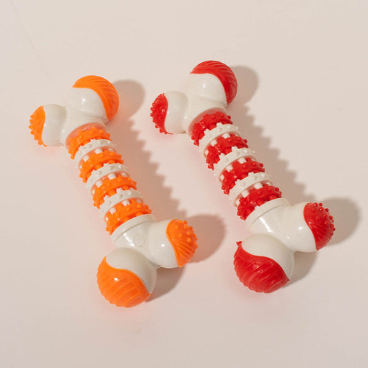 KFX-1428797 Bone-Shaped Interactive Dog Toy for Small Breeds - Chewable Teething Toy with Treat Holder for Training and Play