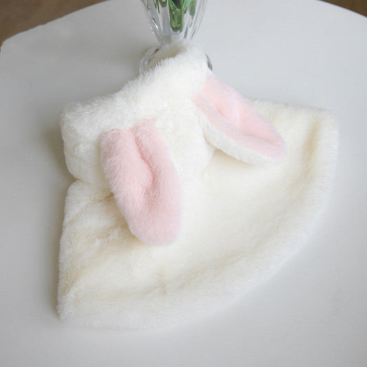 KFX-1437629 Fluffy Rabbit Costume Cloak for Dogs and Cats - Warm Plush Cape for Autumn and Winter