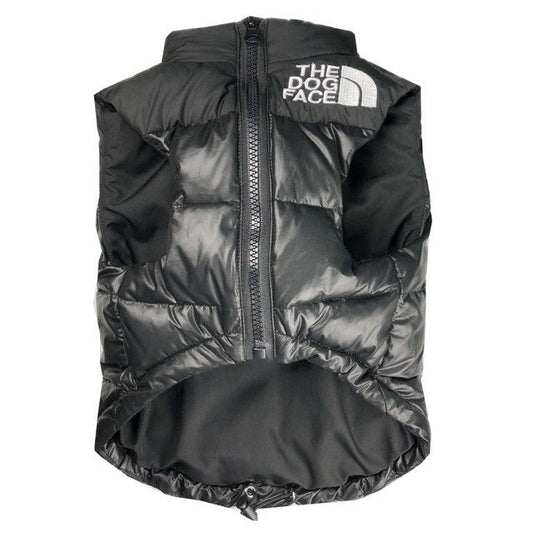 KFX-1441213 Warm Down Vest for Dogs - Comfortable Autumn and Winter Apparel in Black for Small to XXL Sizes