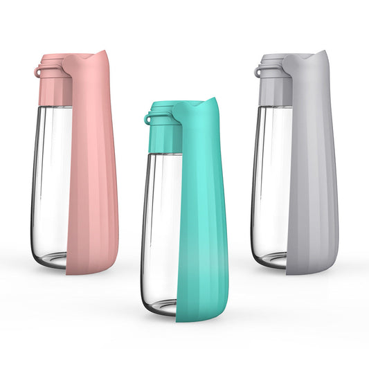 KFX-1442877 Portable Folding Dog Water Bottle - 550ml Capacity for Medium to Large Dogs - Outdoor Travel Essential
