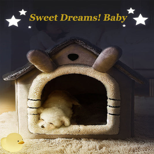 KFX-1452605 Cozy Coral Fleece Dog and Cat Bed – Universal Four Seasons Pet House