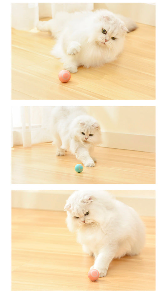 KFX-1455805 Intelligent Rotating Ball Teaser Toy for Cats and Kittens - Automatic Rolling Pet Toy with Bionic Motion