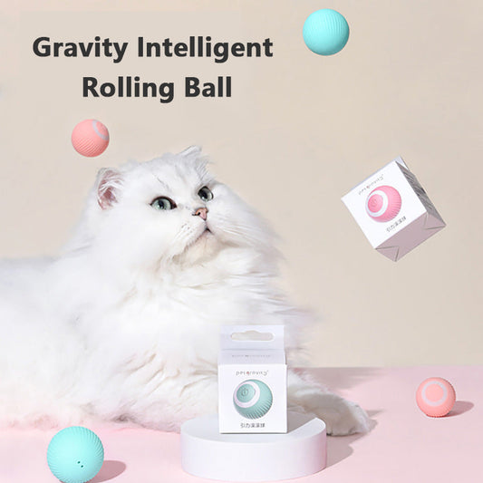 KFX-1455805 Intelligent Rotating Ball Teaser Toy for Cats and Kittens - Automatic Rolling Pet Toy with Bionic Motion