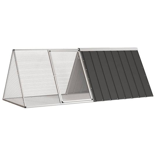KFX-1465661 Anthracite Galvanized Steel Rabbit Cage 201.5x80 cm with Safety Features