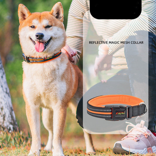 KFX-1466045 Breathable Mesh Nylon Dog Collar in Multiple Colors and Sizes