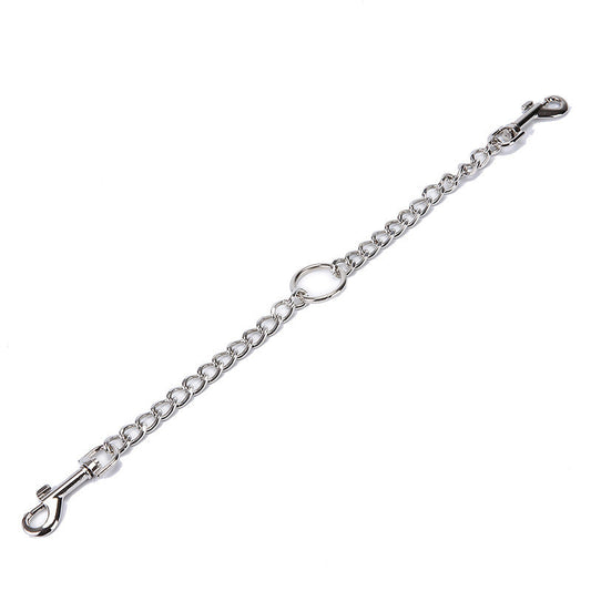 KFX-1473597 Chrome-Plated Iron Chain Dog Collar with Dual Buckles and Multi-Purpose Leash Functionality
