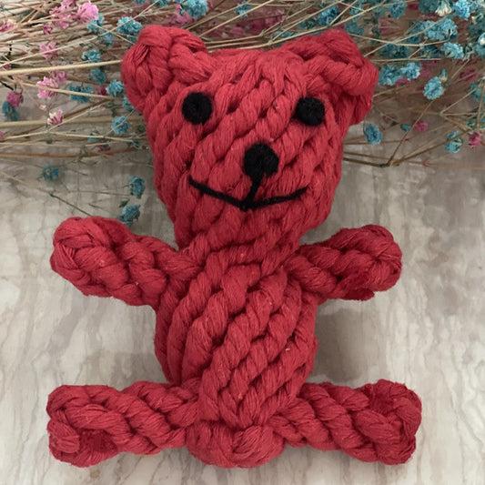 KFX-1474621 Hand-Knitted Christmas Suit Cotton Rope Pet Chew Toy