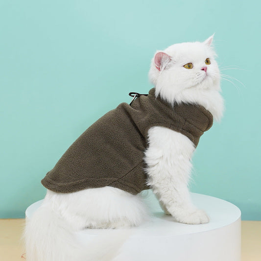 KFX-1476157 Thickened Polar Fleece Pet Vest with Ribbon Detail - Sizes S to XL