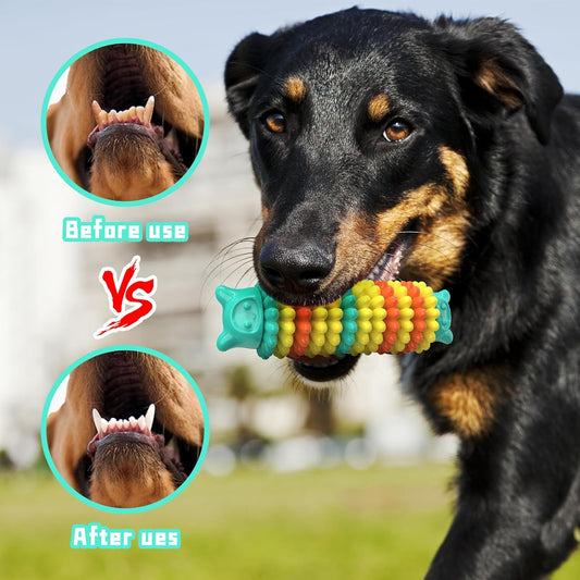 KFX-1494333 Durable Rubber Chew Toy for Aggressive Dogs - Caterpillar Shape for Dental Health and Interactive Play