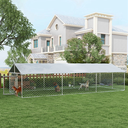 KFX-1494717 Large Outdoor Dog Kennel with Waterproof UV-Resistant Roof for Comfort and Safety