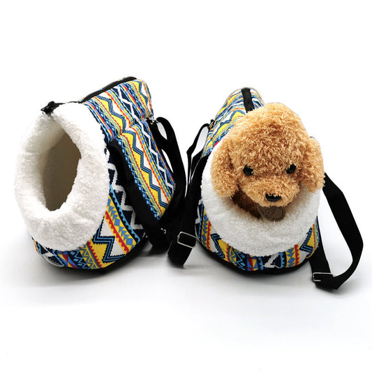 KFX-1499069 Versatile Canvas and Cotton Pet Carrier for Warm Comfort - Available in Two Sizes