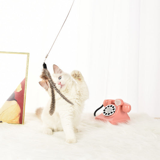 KFX-1513149 Interactive Feather Cat Toy on a Stick for Engaging Playtime