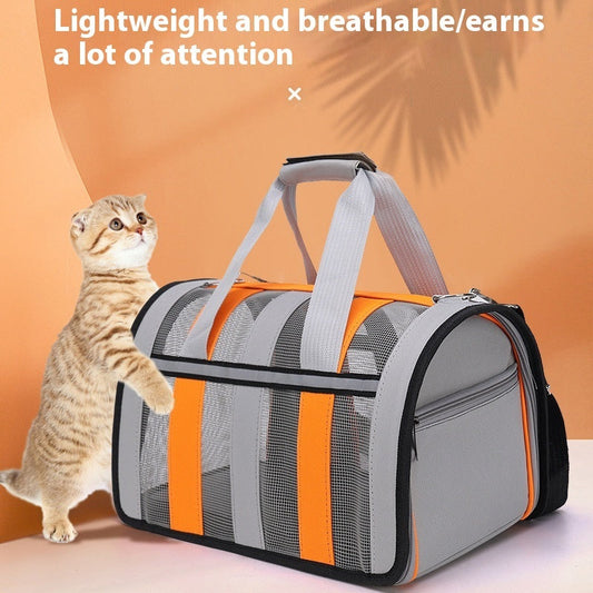 KFX-1514557 Outdoor Portable Cat Carrier Bag - Soft Oxford Material, Multiple Colors & Sizes Available
