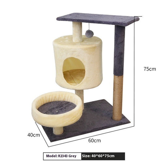 KFX-1518141 Simple Wooden Cat Climbing Frame in Gray and Brown - 40*60*75cm