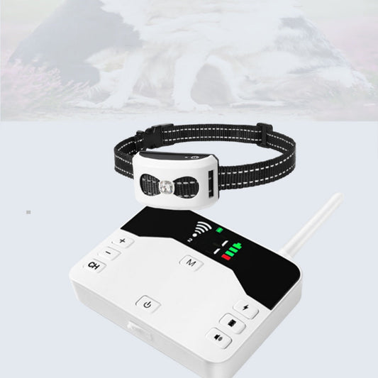 KFX-1536189 Wireless Outdoor Dog Collar with Electronic Pet Fence & Bark Stopper - Adjustable Plastic Design