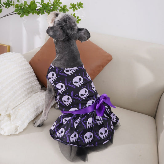 KFX-1539517 Colorful Skull Dog Cape for Halloween - Sizes S, M, L, XL