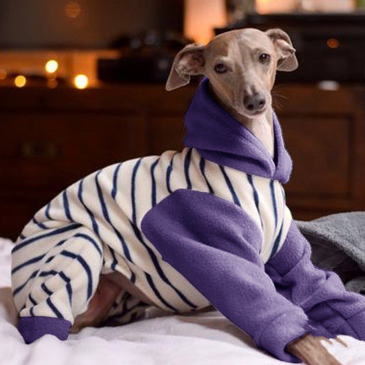 KFX-1543485 Fleece Stripe Winter Coat for Dogs - Multiple Sizes Available