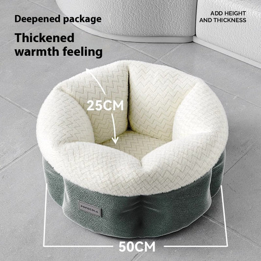 KFX-1555261 Electric Heated Wooden Dog and Cat Bed with Flannel Blanket for Pets Up to 10kg
