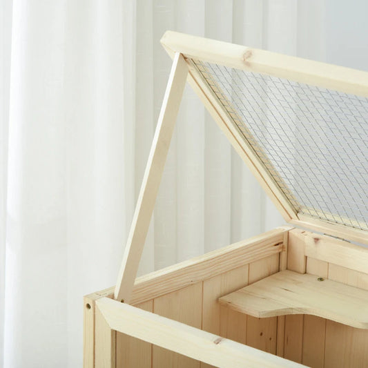 KFX-1560253 3-Tier Wooden Hamster Cage with Openable Top and Front Door for Small Pets