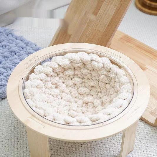 KFX-1564221 Hand-Woven Thermal Chenille Pet Mat for Dogs and Cats - Soft Wool Nest Mattress
