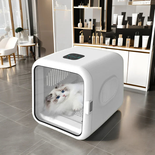 KFX-157139 Automatic Pet Hair Drying Box for Cats and Small Dogs – Portable Grooming Device with Battery Power