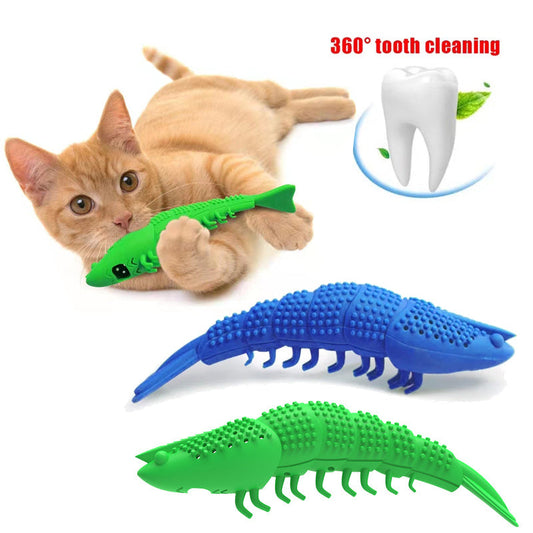 KFX-1581117 Cat Teething Toy with Catnip and Bell for Interactive Play – Durable Rubber, Easy to Clean, 360 Degree Teeth Cleaning
