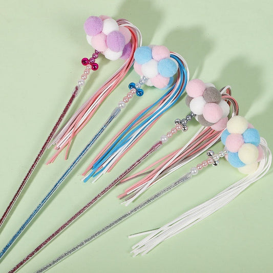 KFX-1584445 Acrylic Colorful Cat Teasing Rod Toy in Multiple Colors