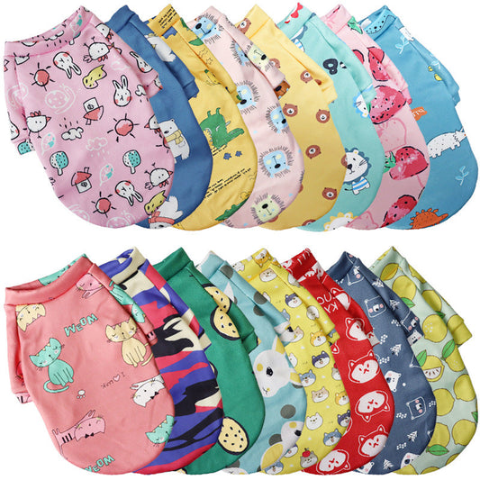 KFX-1600189 Floral Design Thin Fleece Dog Sweater in Various Colors and Sizes