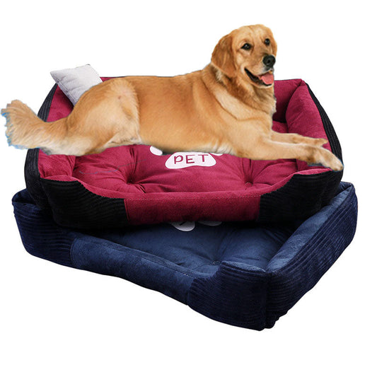 KFX-1610685 Cozy Dog Paw Print Mattress with Corduroy and Suede Fabric