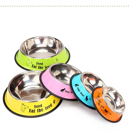 KFX-1616573 Non-Slip Stainless Steel Dog Bowl in Assorted Colors for All Breeds