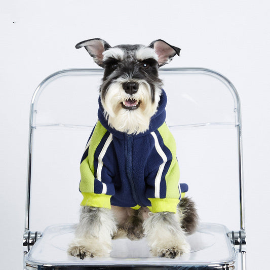 KFX-1616957 Cubs Style Baseball Uniform Dog Jacket for Spring and Autumn in Cotton with Detachable Bear