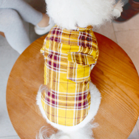 KFX-1632061 Lightweight Cotton Shirt for Dogs and Cats - Spring/Summer Casual Wear
