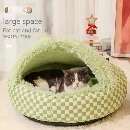 KFX-1637693 Cozy Plush Pet Warm Diamond Quilt Nest - Available in Gray, Green, Pink, 40cm, 50cm, 60cm