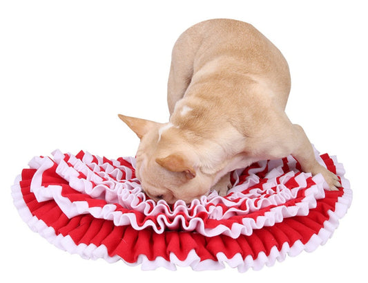 KFX-1655741 Semi-Round Pet Sniffer Pad for Slow Feeding with Shaker Velvet Material, 60x30x5cm
