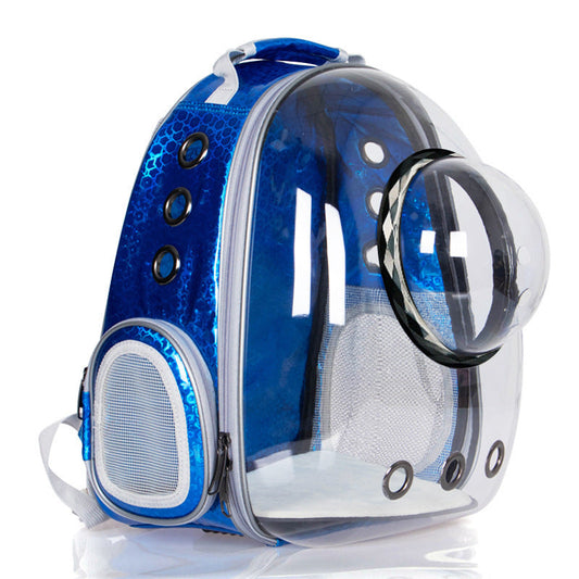 KFX-1657149 Transparent Panoramic Space Capsule Cat Bag - Durable APET Oxford Cloth for Cats and Small Dogs, Multiple Colors Available
