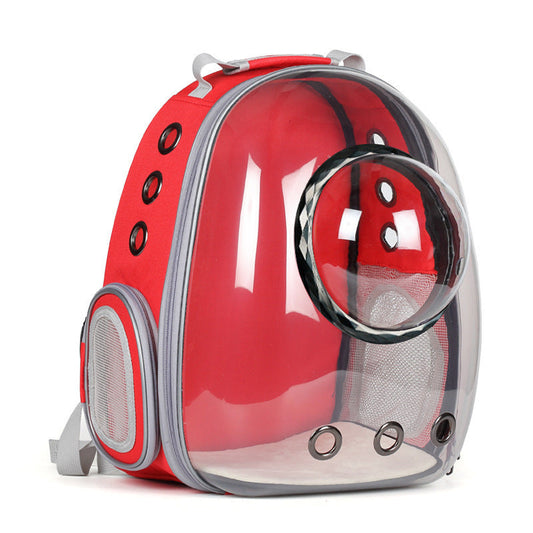 KFX-1657149 Transparent Panoramic Space Capsule Cat Bag - Durable APET Oxford Cloth for Cats and Small Dogs, Multiple Colors Available
