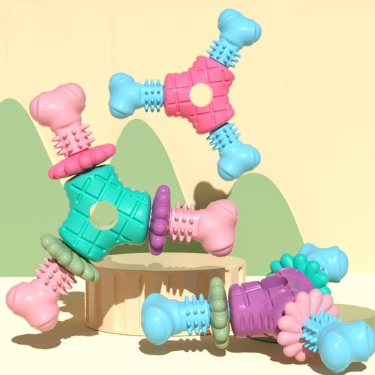 KFX-1661501 Durable TPR Triangle Dog Toy for Biting and Grinding - Multiple Colors Available