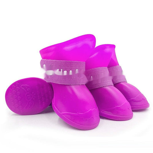 KFX-1673021 Creative Anti-Slip Waterproof Pet Rain Shoes - Soft Sole, Warm & Durable in Various Colors and Sizes