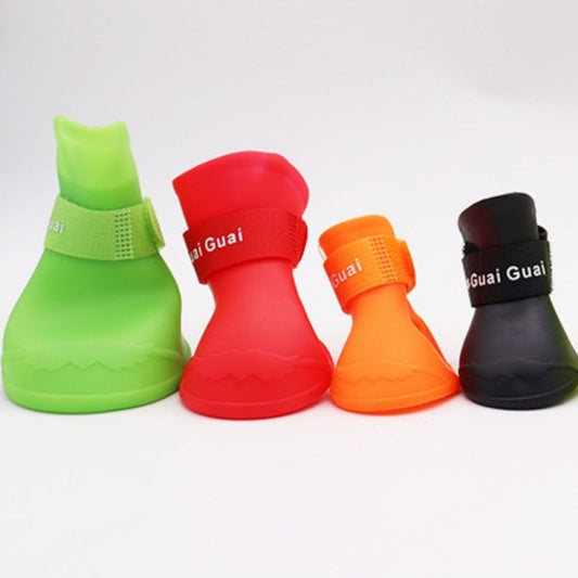KFX-1673021 Creative Anti-Slip Waterproof Pet Rain Shoes - Soft Sole, Warm & Durable in Various Colors and Sizes