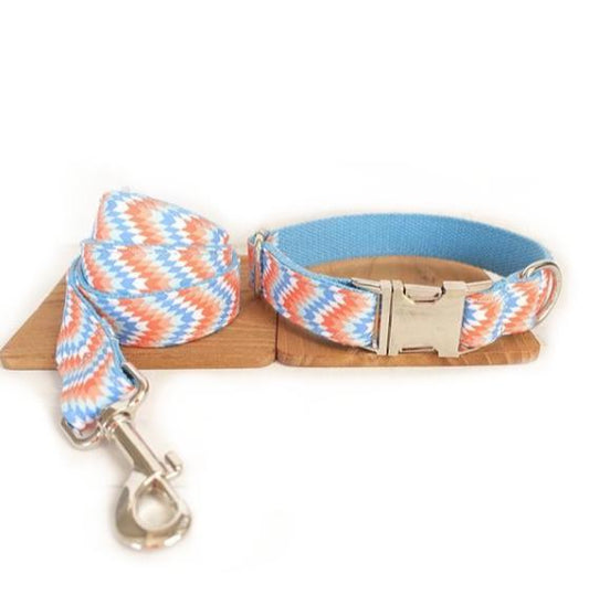 KFX-1687485 Portable Dog Running Leash Set - Polyester Rope in Orange and Blue, Multiple Sizes Available
