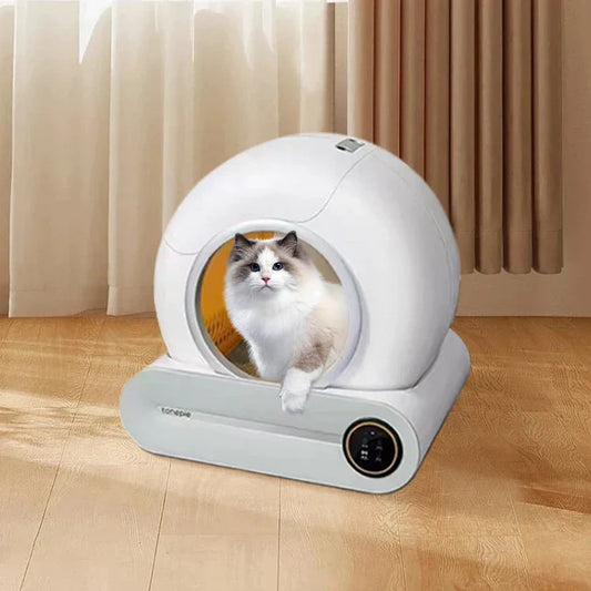 KFX-169683 Large 65L Smart Cat Litter Box with Easy Clean Design, Wide Entry, and APP Control