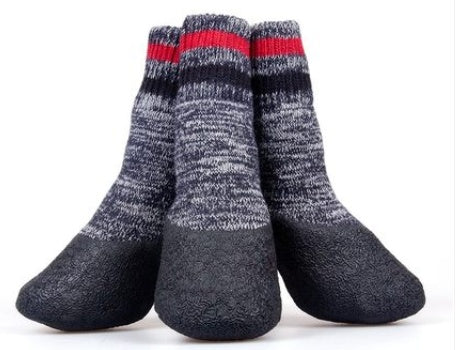 KFX-1705789 Large Waterproof Pet Socks for Golden Retrievers - Cotton Yarn, Slip-Resistant Design, High Opening