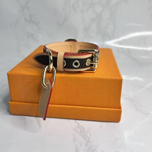 KFX-1716669 Japanese and Korean-Style Leather Pet Collar in Various Sizes