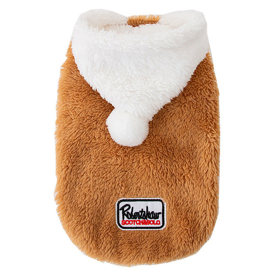KFX-1731261 Stylish Hooded Sweater for Dogs in Arctic Velvet - Available in Brown, Red, and Green