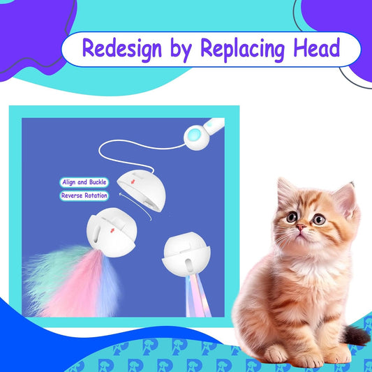 KFX-1739197 Adjustable Cat Wand Toy with Extendable Length from 8 to 17 Inches for Versatile Play