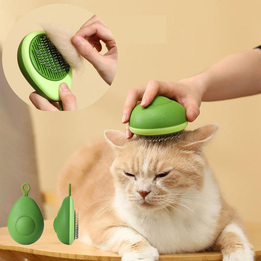 KFX-1750717 Portable Pet Grooming Comb with One-Click Self-Cleaning Massage Brush for Cats and Dogs